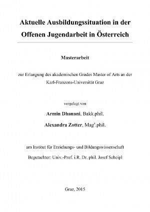 Buchtitel: Aktuelle Ausbildungssituation in der Offenen Jugendarbeit in Österreich